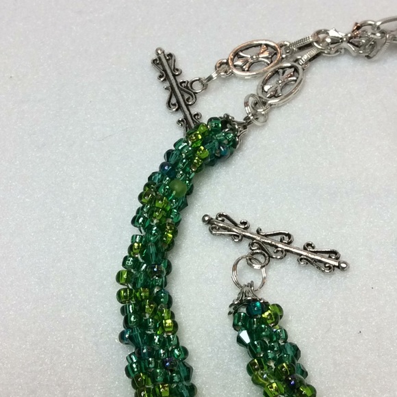 FINAL SALE PRICE Lia Rosa Sea Green Woven Jewelry Set - Picture 4 of 5